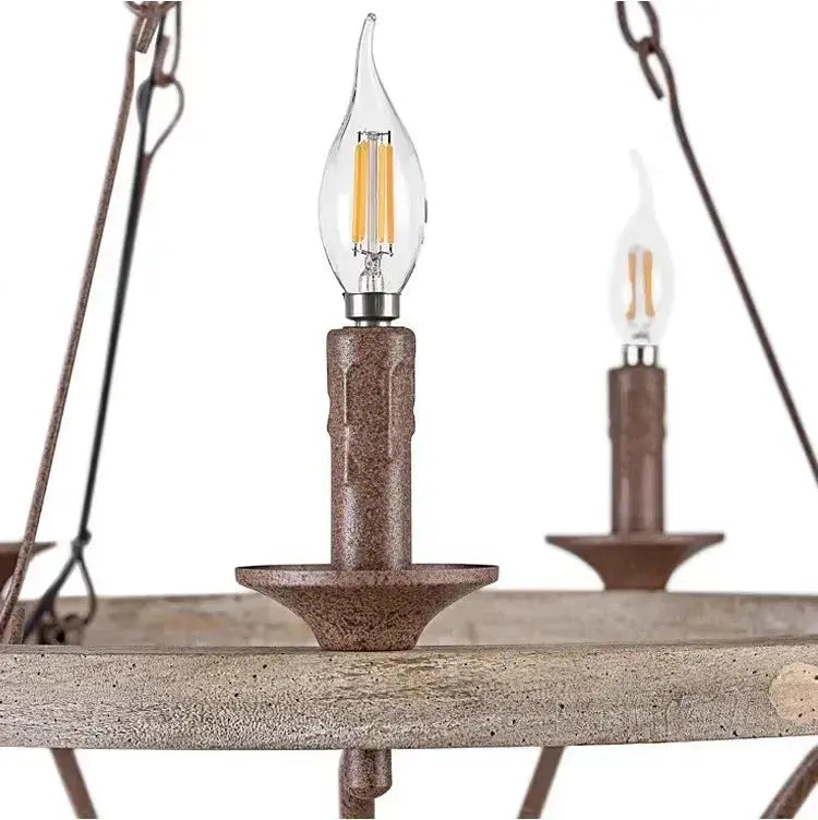 Retro American Bedroom Wood Chandelier — alternate product view 4
