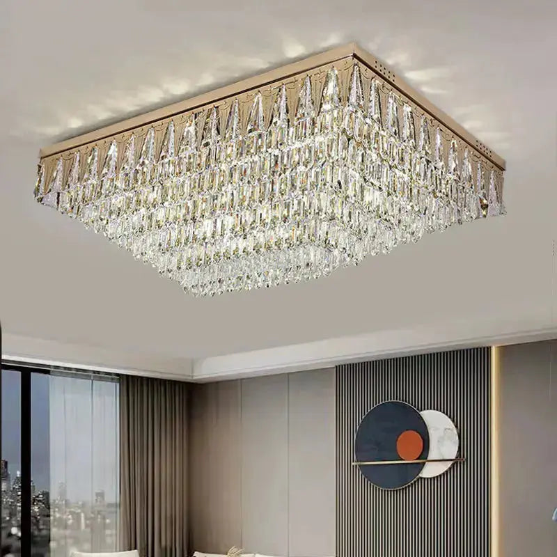 Rectangular Round Crystal Luxury Ceiling Lamp — product view