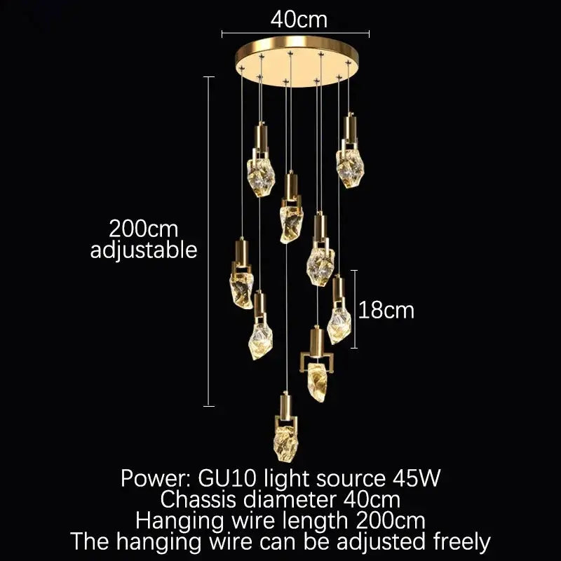 Crystal Staircase Chandelier with Irregular Drops — alternate product view 18