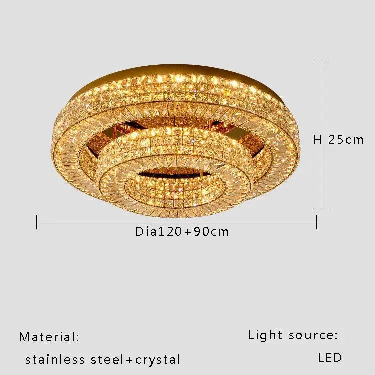 Modern Two Tier Crystal Luxury Ceiling Lights — alternate product view 11