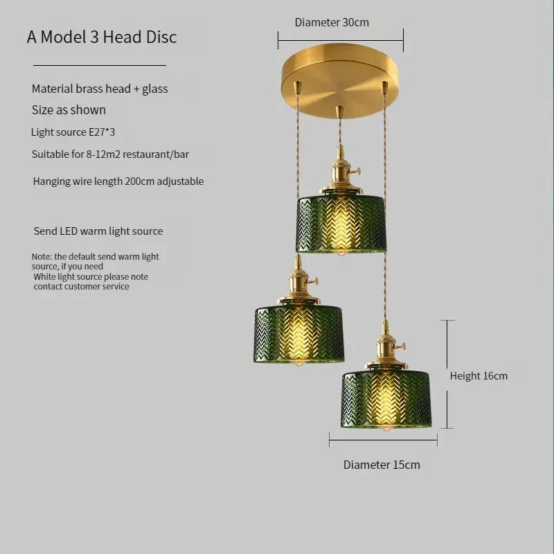 Green Glass Scandinavian Pendant Lights — alternate product view 23