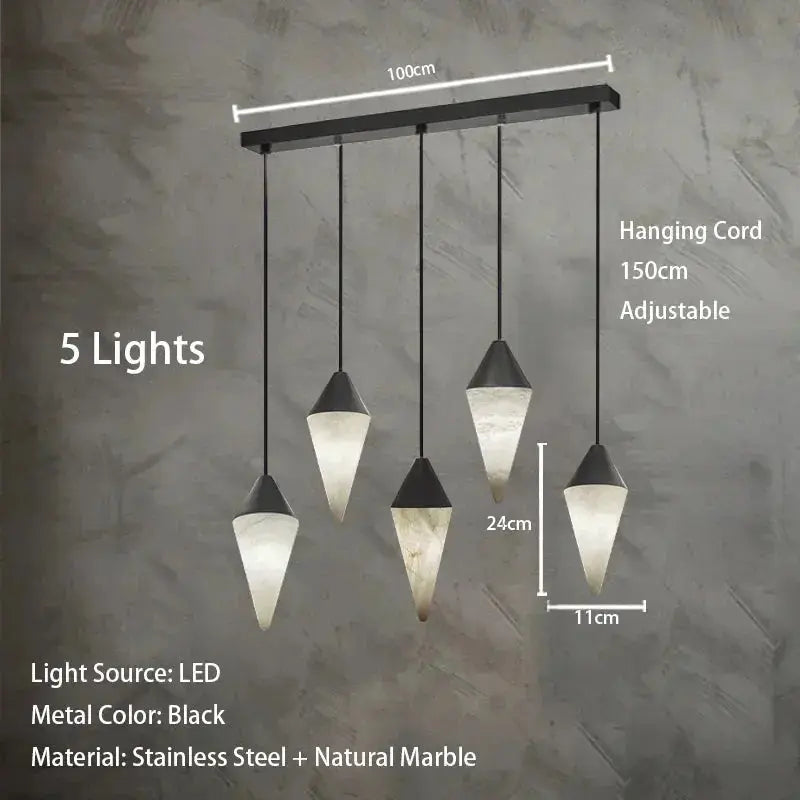 Modern Alabaster Cone Cluster Chandelier — alternate product view 29