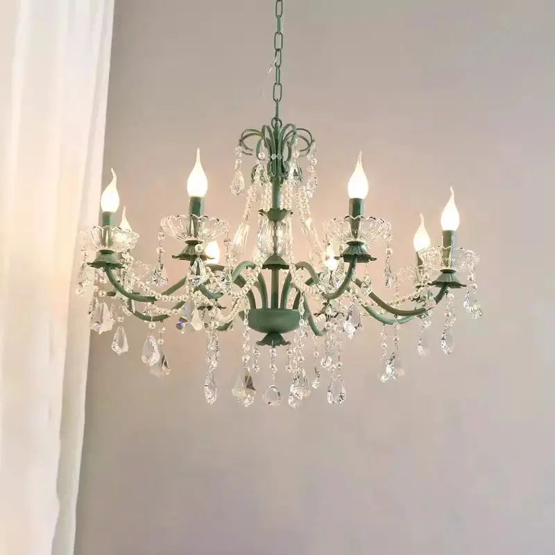 Crystal Green Glass Chandeliers — alternate product view 2