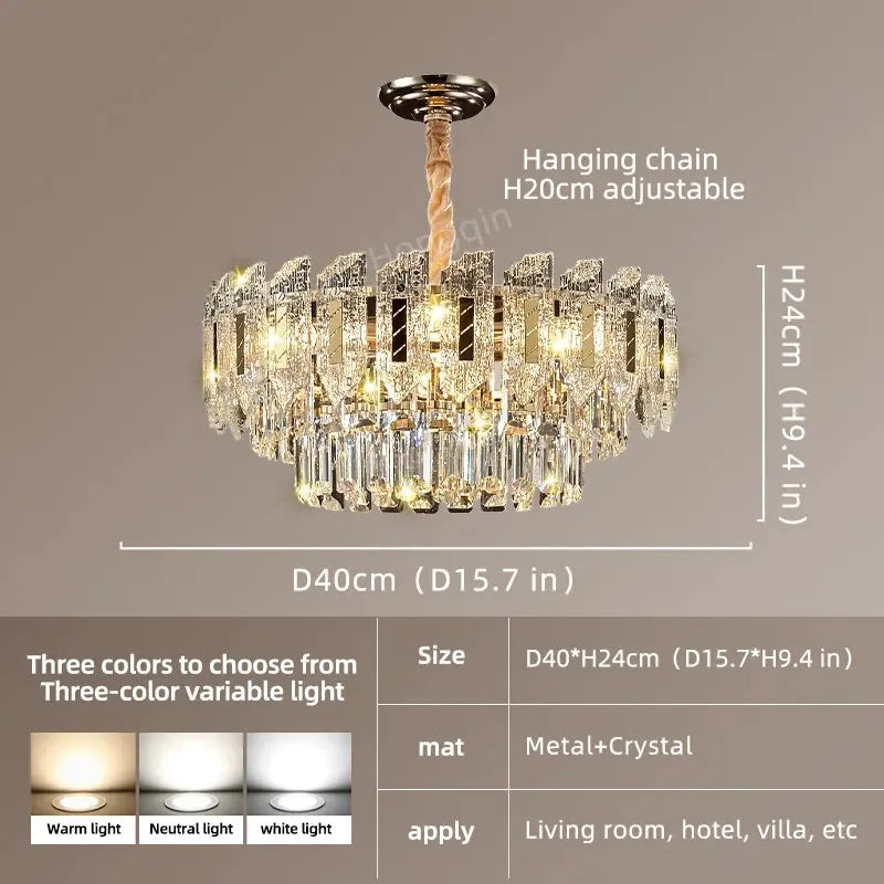 Crystal Hanging Living Room Chandelier — alternate product view 5