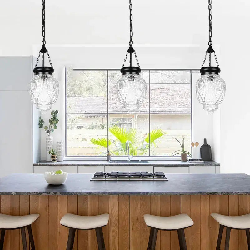 Farmhouse Suspension Glass Pendant Lights — alternate product view 2