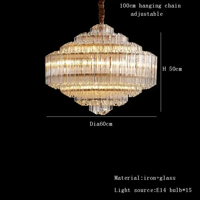 Luxury Glass Crystal Modern Chandelier — alternate product view 7