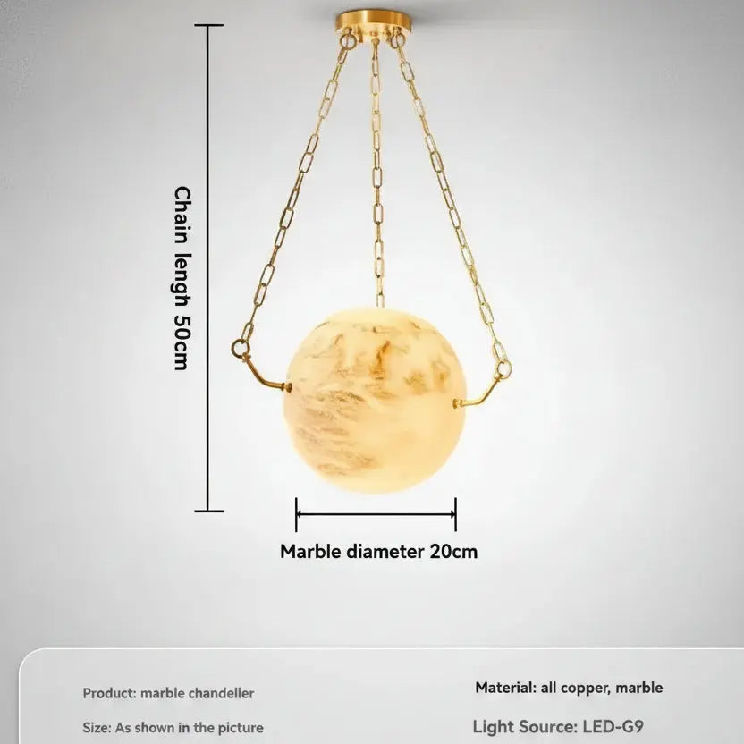 Designer Marble Ball Chandelier — alternate product view 6