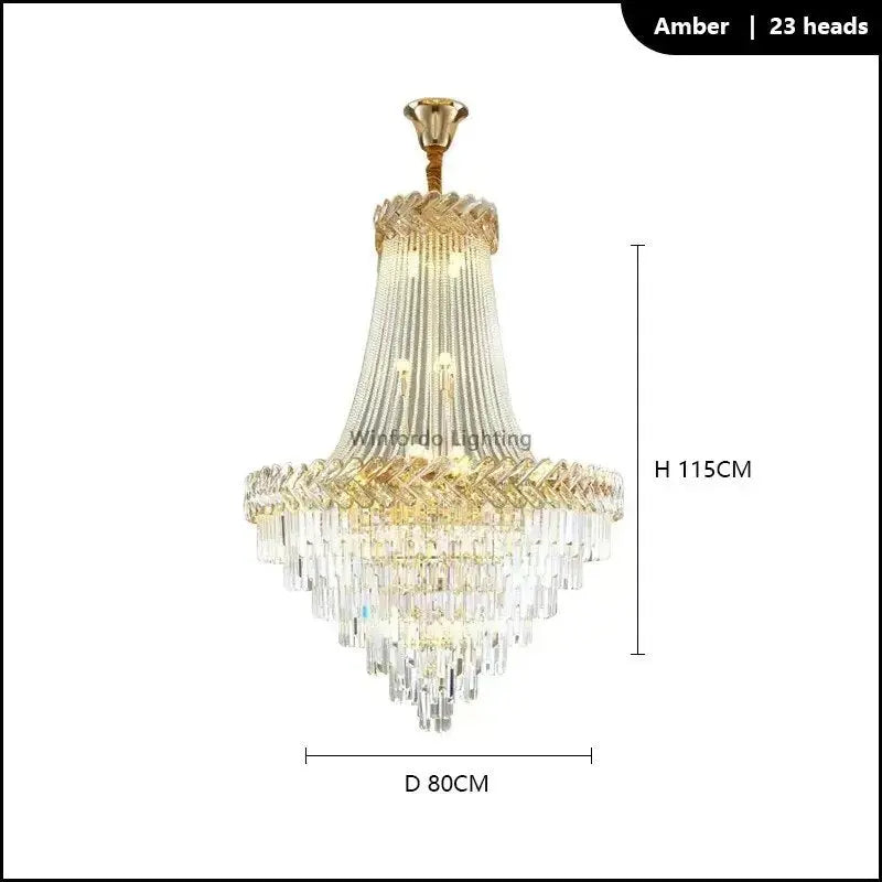 2025 Luxury Duplex Villa Crystal Chandelier — alternate product view 9