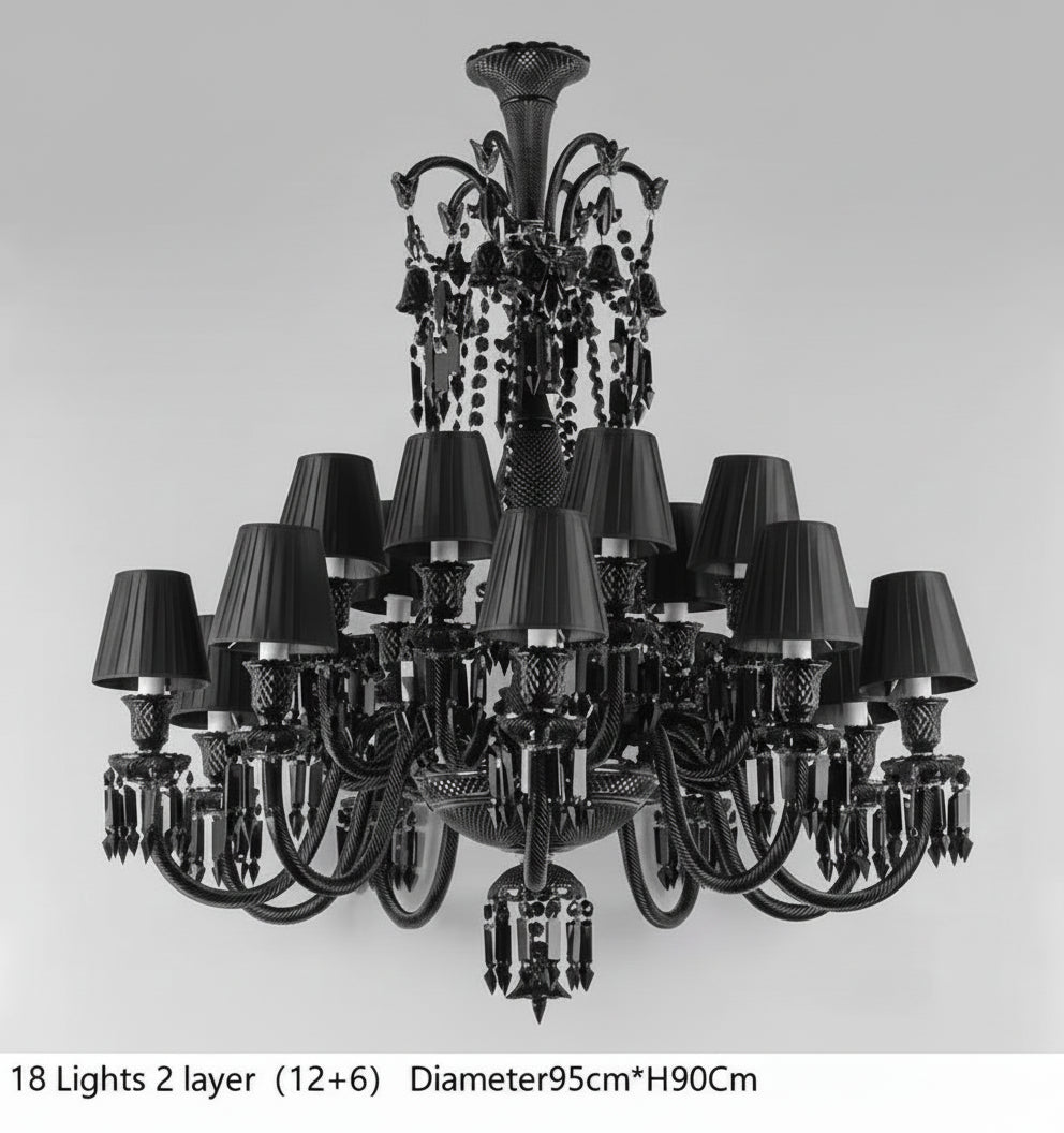 Villa Hotel Luxury Black Crystal Chandelier — alternate product view 13
