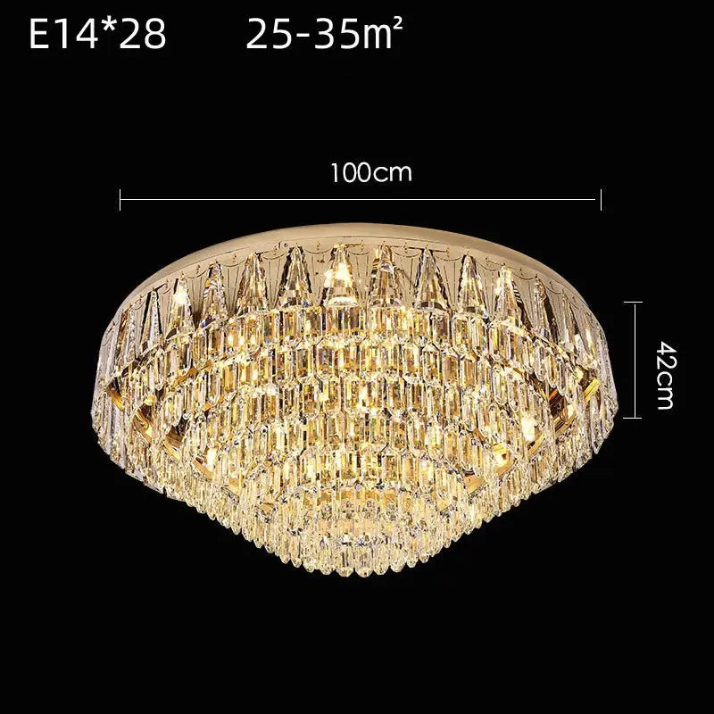 Rectangular Round Crystal Luxury Ceiling Lamp — alternate product view 8