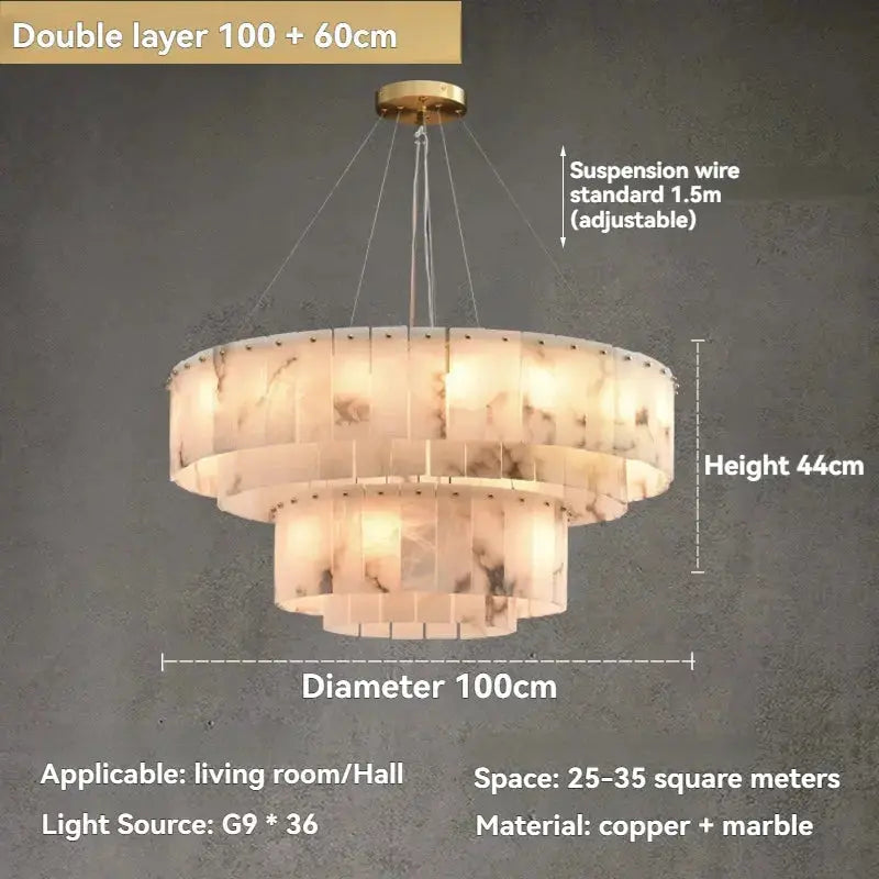 Luxury Nordic Natural Marble Chandelier — alternate product view 15