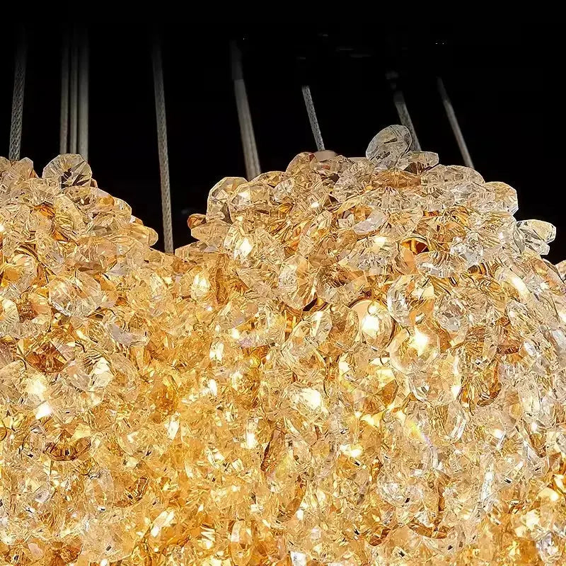 Modern Crystal Chandelier | Gold Cluster Ceiling Light — alternate product view 3