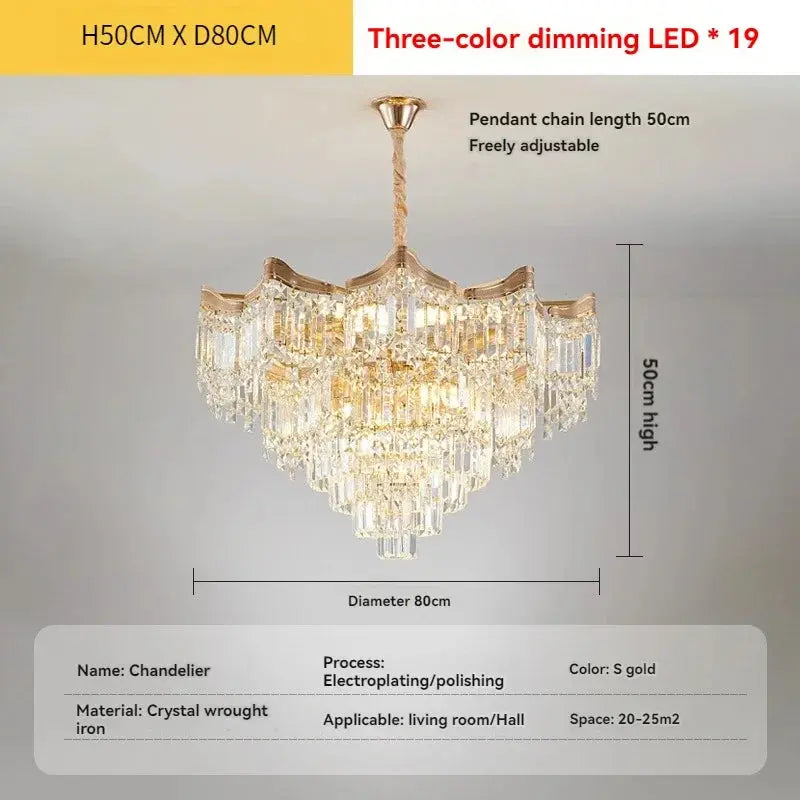 Modern Luxury Stairs Large Crystal Chandeliers — alternate product view 5