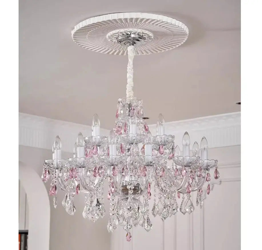 Pink Crystal Chandelier — alternate product view 4