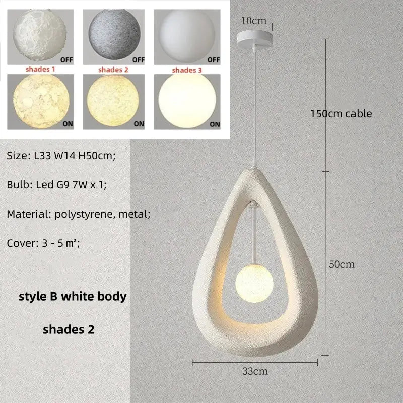 Long Wabi Sabi Dining Room Unique LED Lights — alternate product view 12