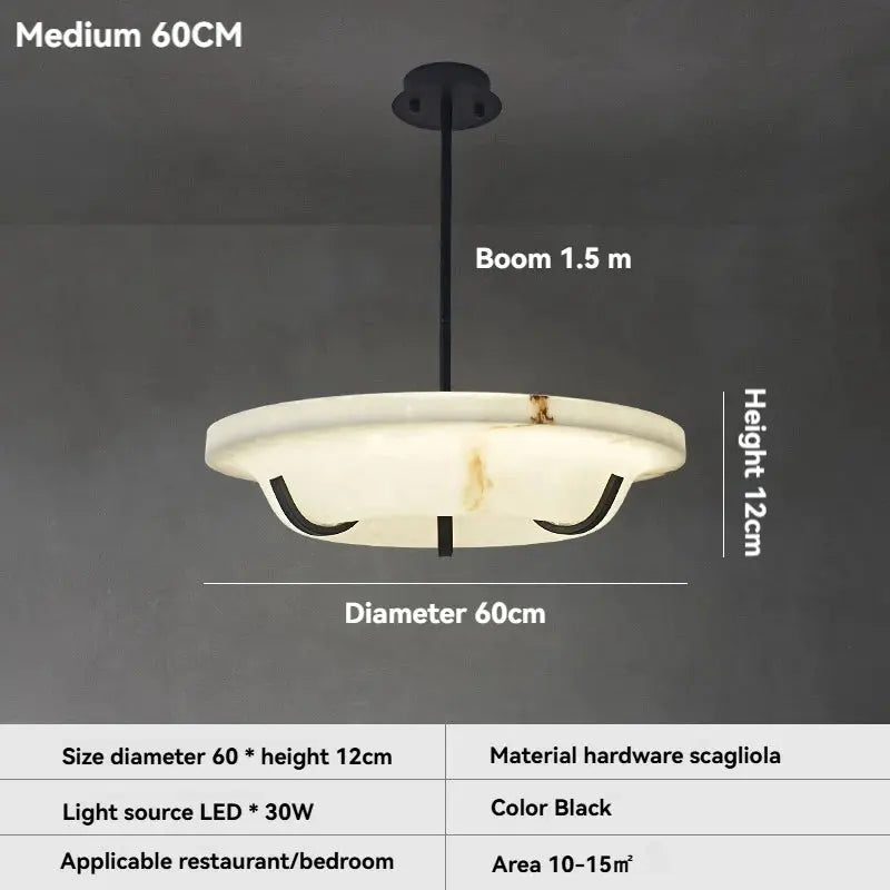 American Retro Alabaster Ring Chandelier — alternate product view 7