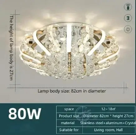 Modern Minimalist Crystal LED Ceiling Light — alternate product view 7