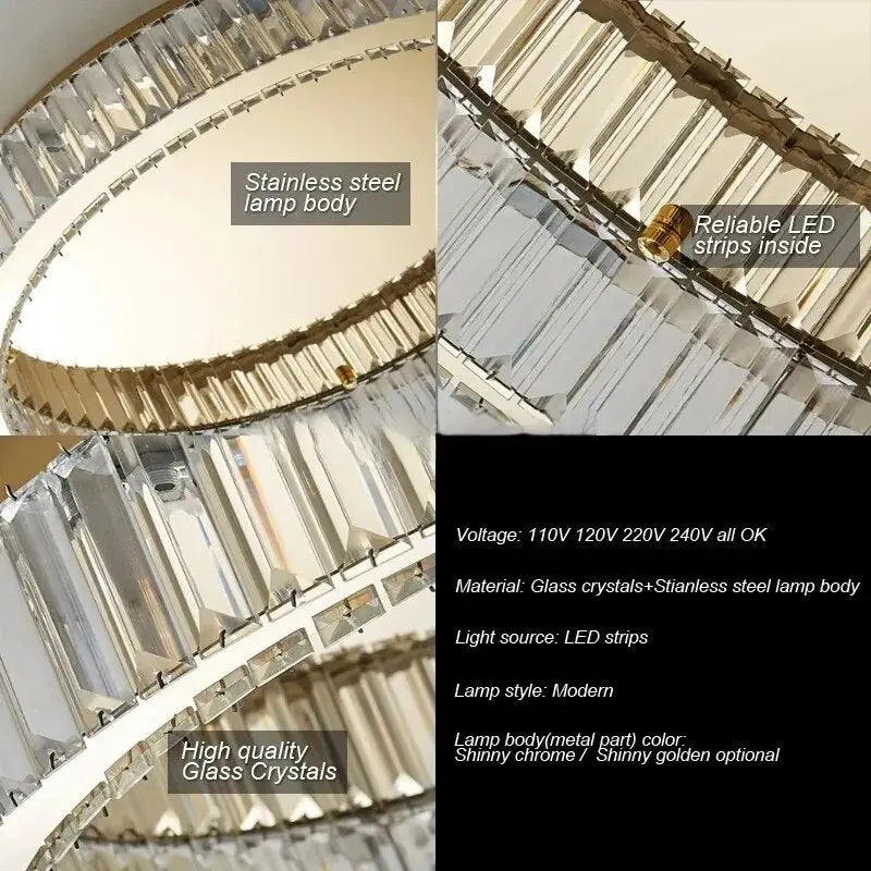 Round Crystal Led Ceiling Light — alternate product view 3