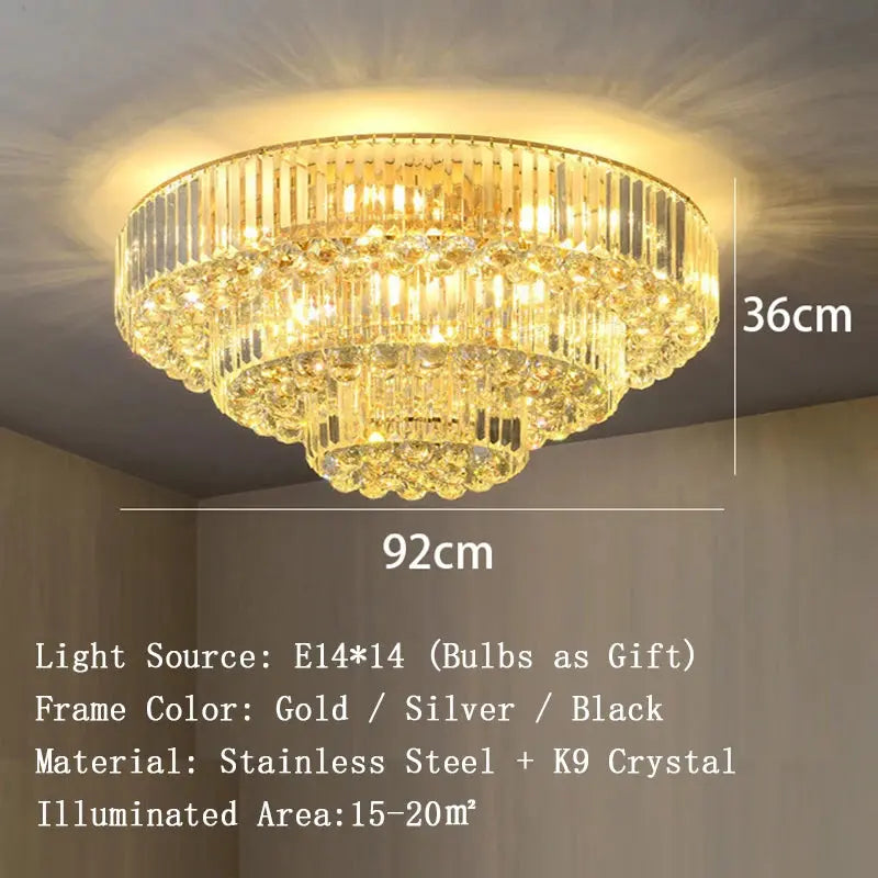 Luxury Crystal Classical Ceiling Light Fixtures — alternate product view 8