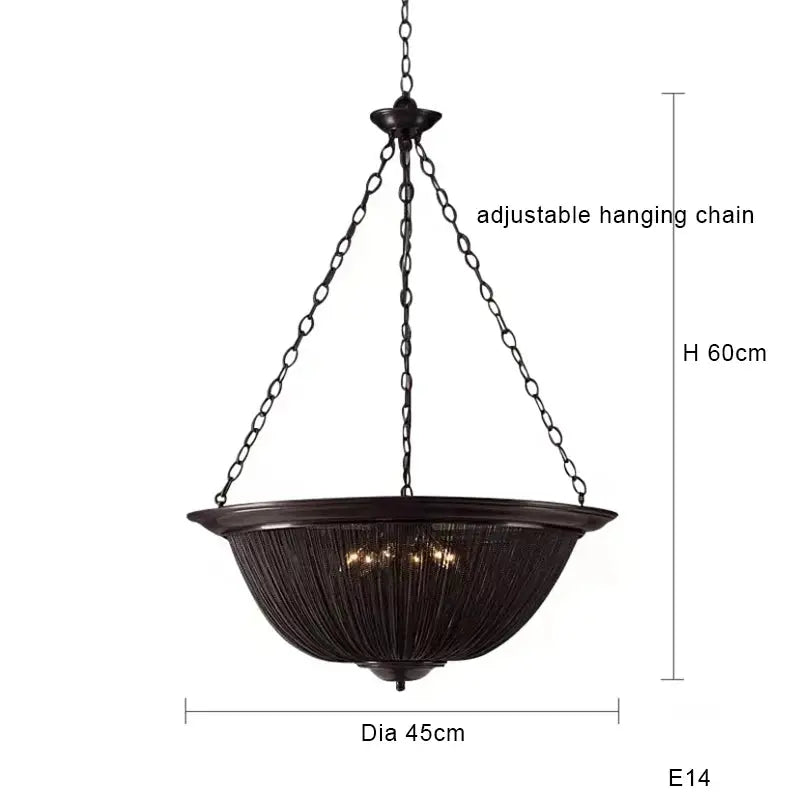 Black American Tassel Ceiling Chandelier — alternate product view 9
