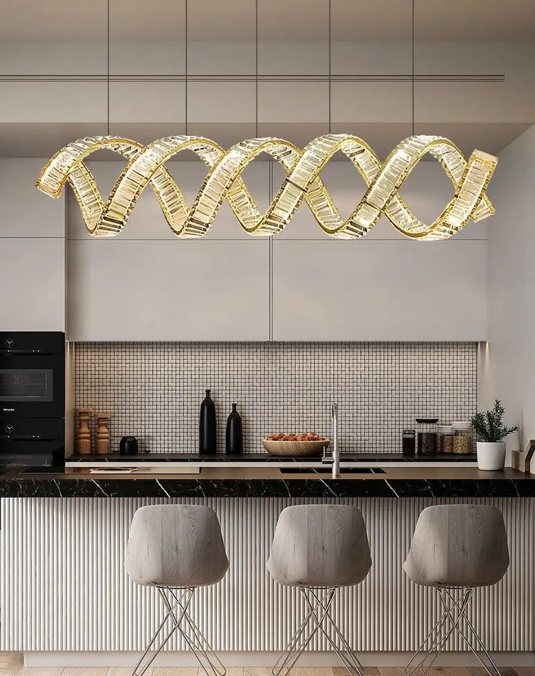 Luxury Led Wave Crystal Chandelier — alternate product view 7