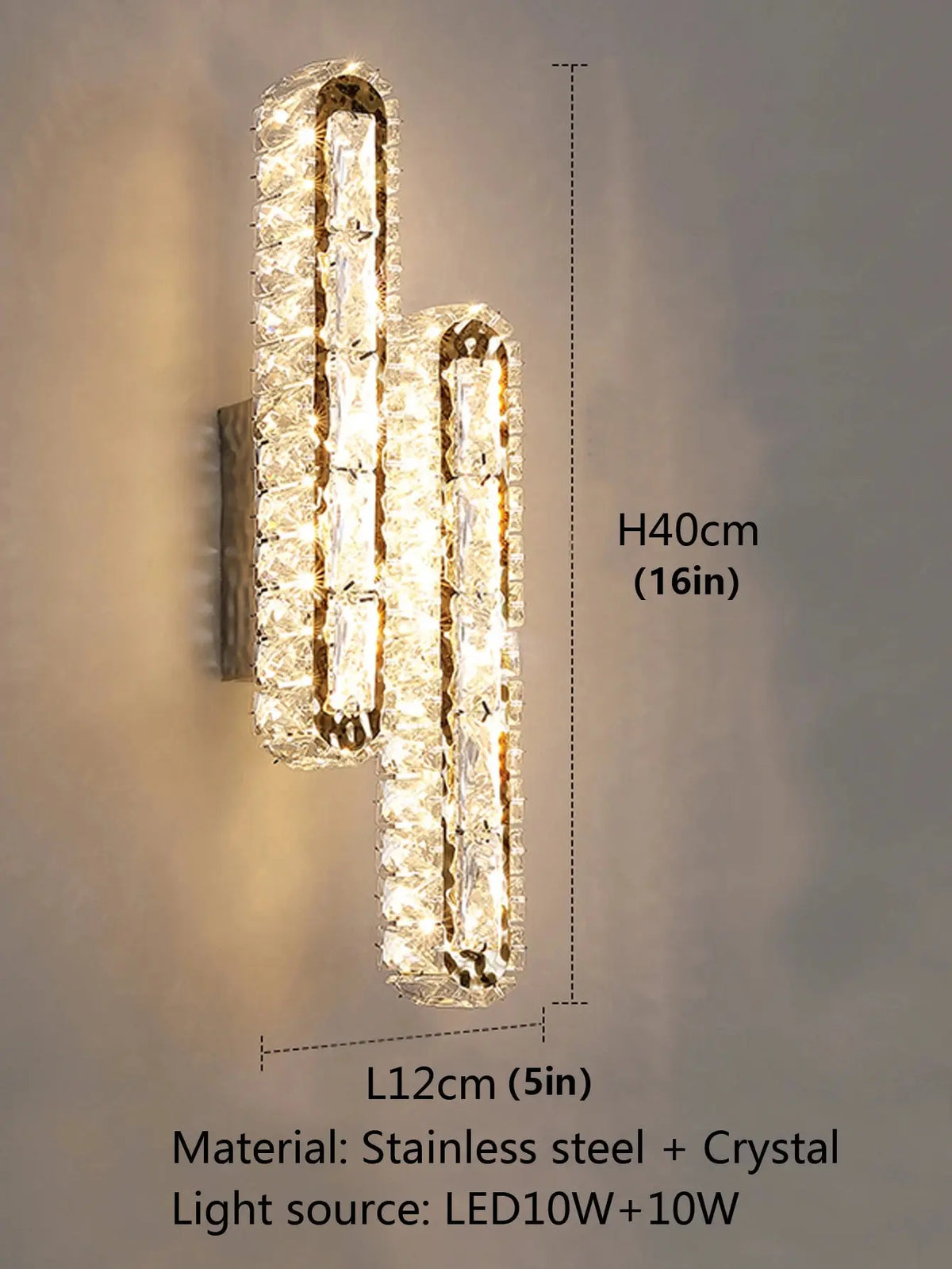Double Row Crystal Wall Light — alternate product view 6