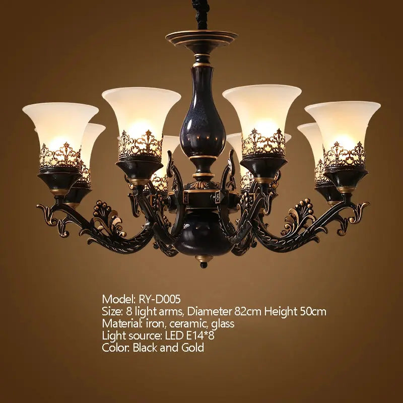 Dark Antique Ceramic Chandelier — alternate product view 5