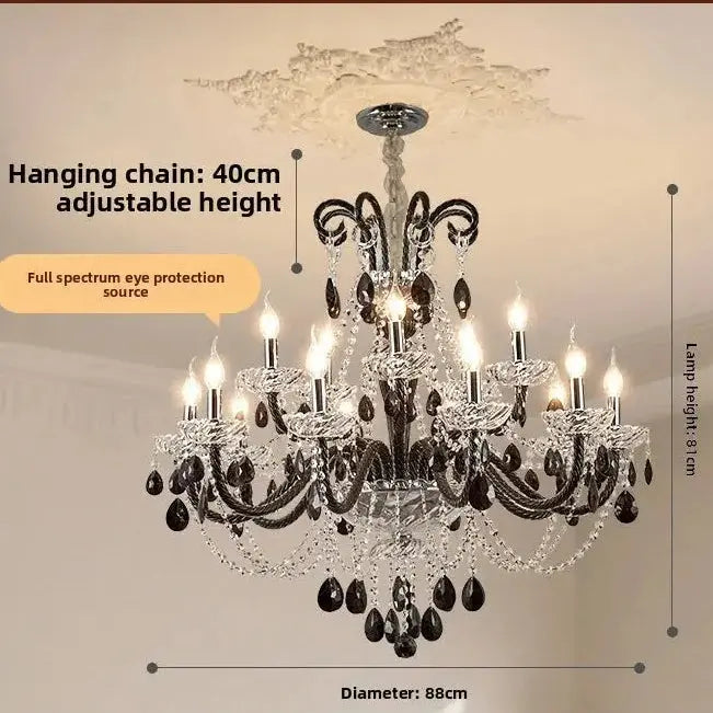 Black French Crystal Chandelier — alternate product view 9