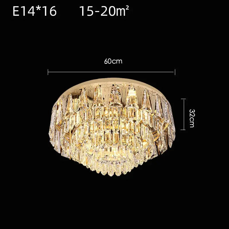 Rectangular Round Crystal Luxury Ceiling Lamp — alternate product view 10