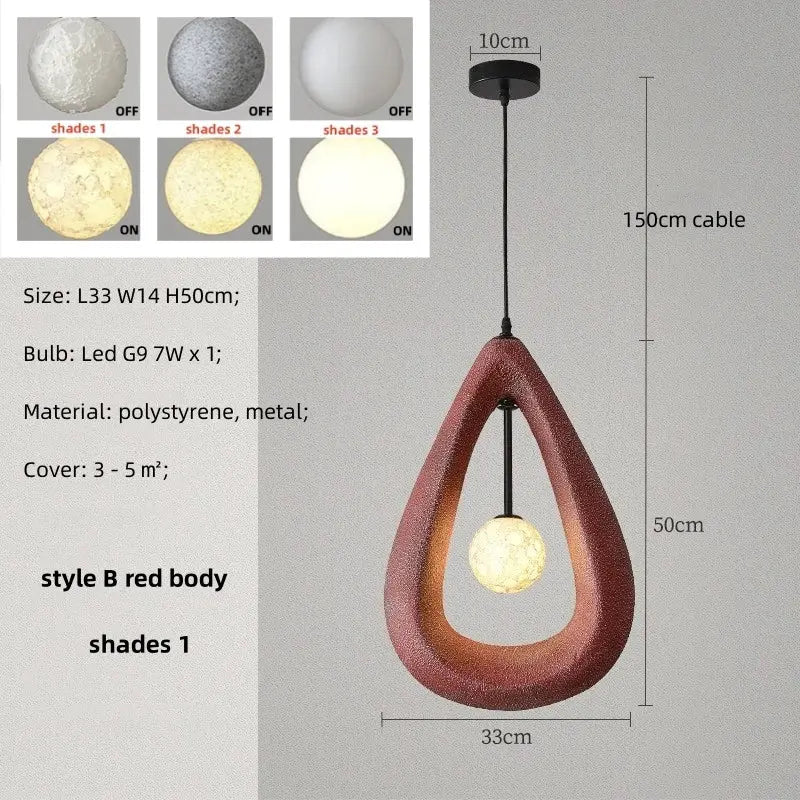 Long Wabi Sabi Dining Room Unique LED Lights — alternate product view 9