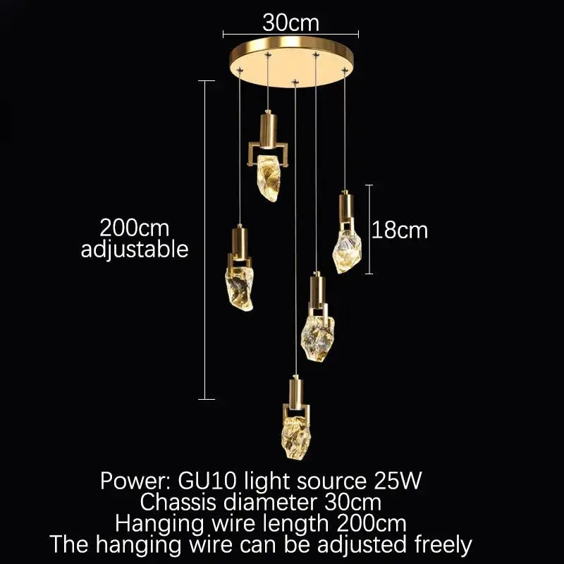 Crystal Staircase Chandelier with Irregular Drops — alternate product view 17