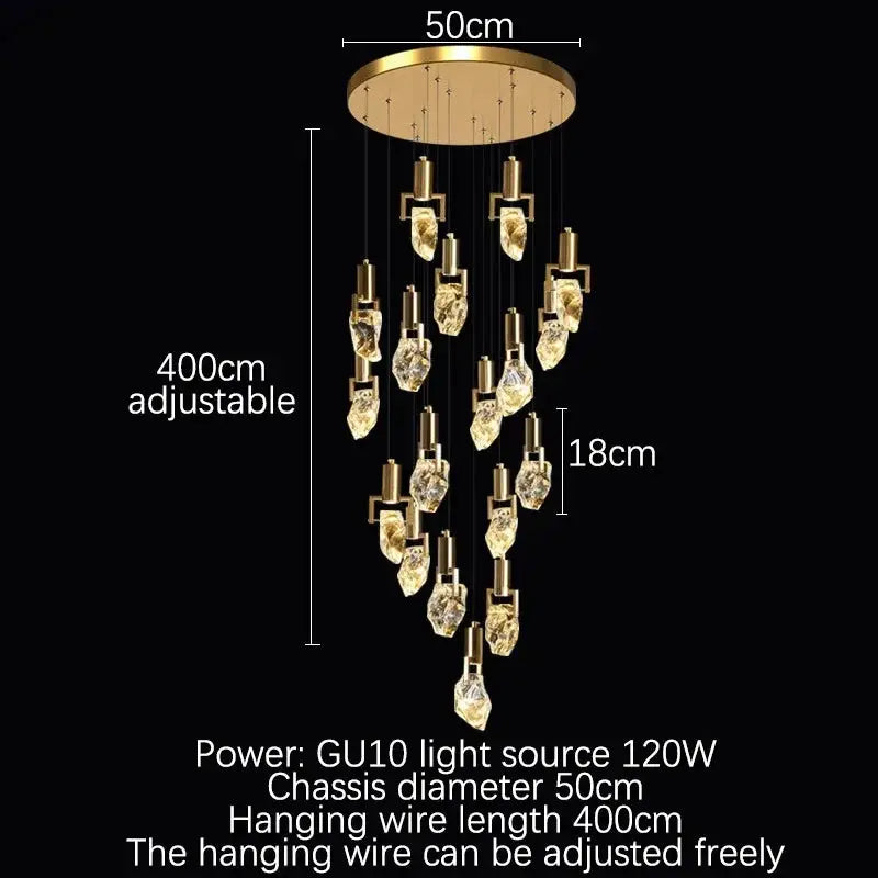 Crystal Staircase Chandelier with Irregular Drops — alternate product view 7