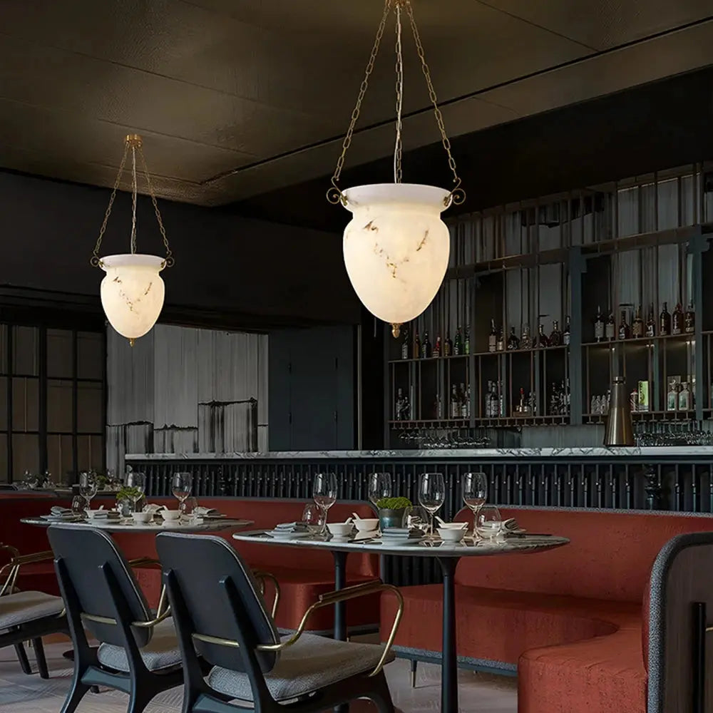 White Artistic Marble Chandelier For Dining Room — alternate product view 5