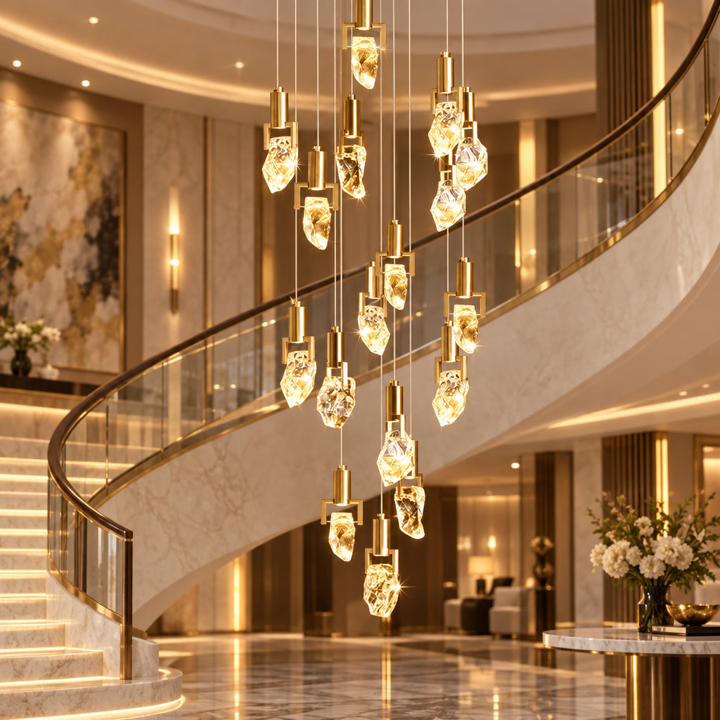 Crystal Staircase Chandelier with Irregular Drops — alternate product view 1