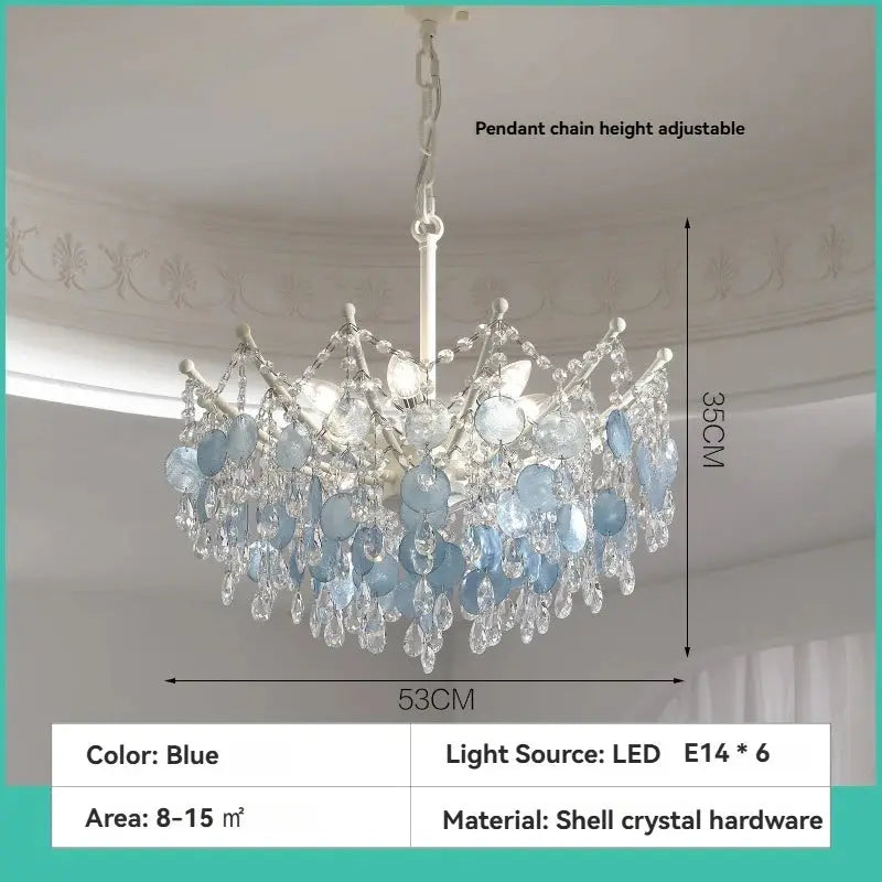 French Vintage Blue Crystal Lamp — alternate product view 9