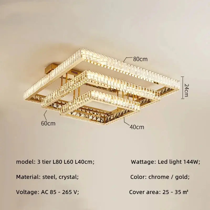 Luxurious Crystal LED Ceiling Chandelier — alternate product view 6