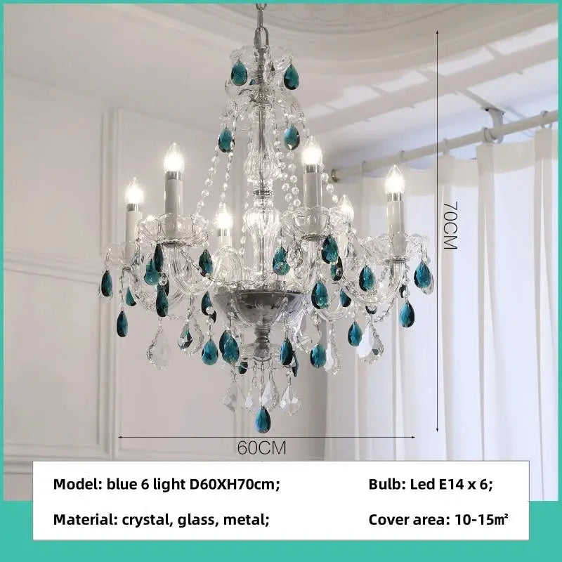 French Blue Crystal Chandelier — alternate product view 10