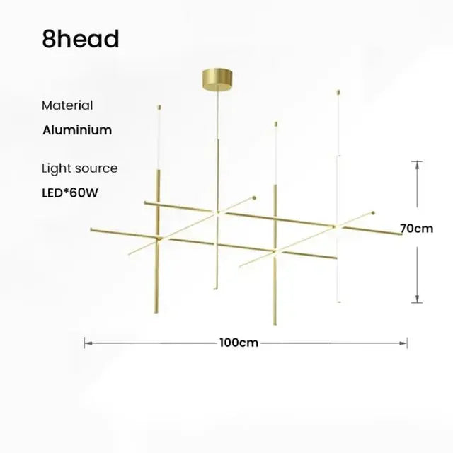 Nordic Minimalist Italian Tube Chandeliers — alternate product view 7