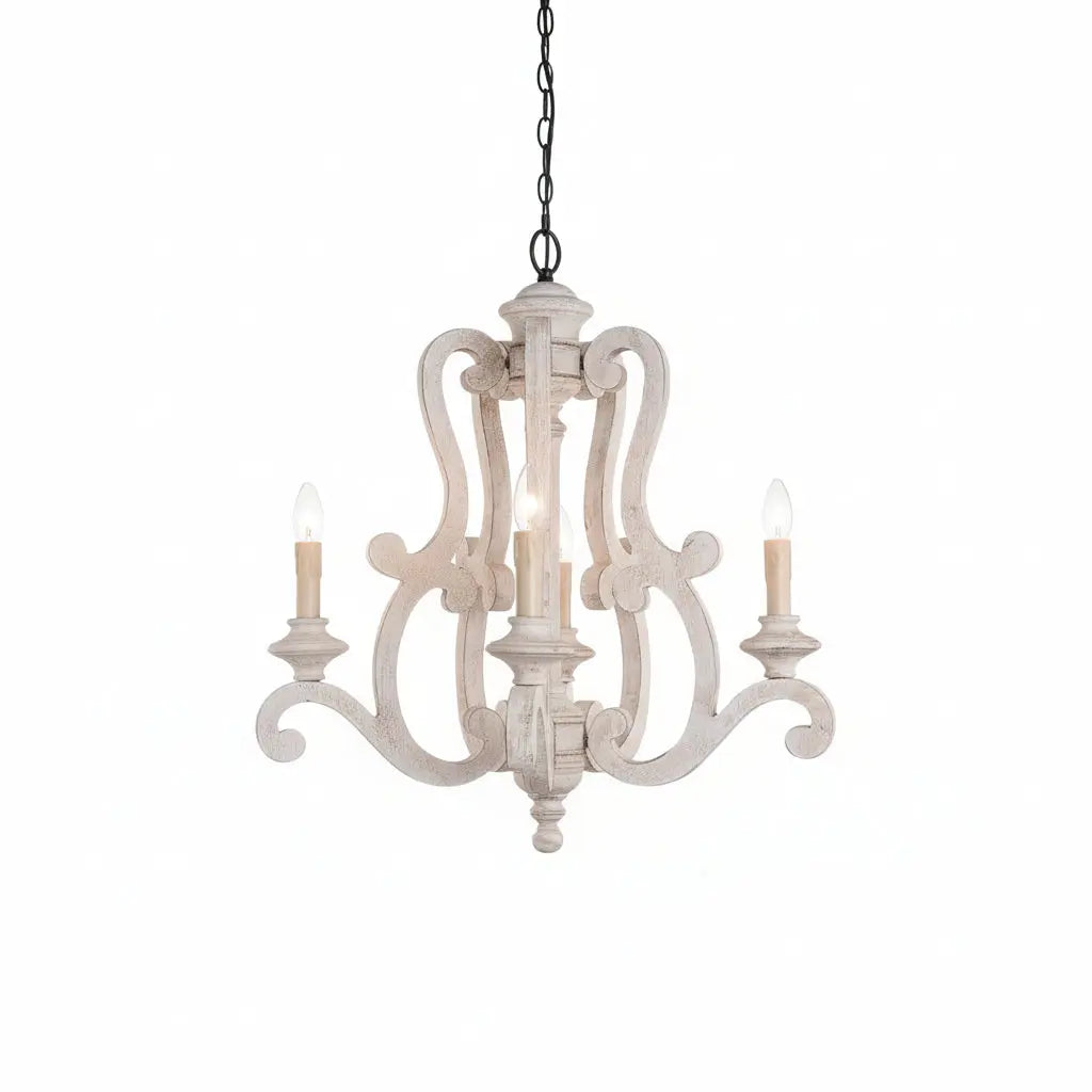 Antique Farmhouse Wooden Chandelier — alternate product view 1
