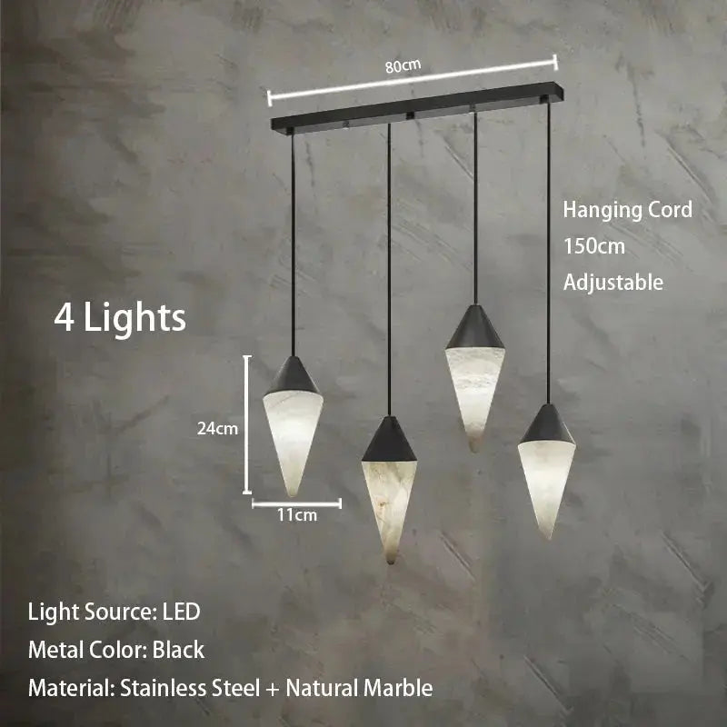 Modern Alabaster Cone Cluster Chandelier — alternate product view 28