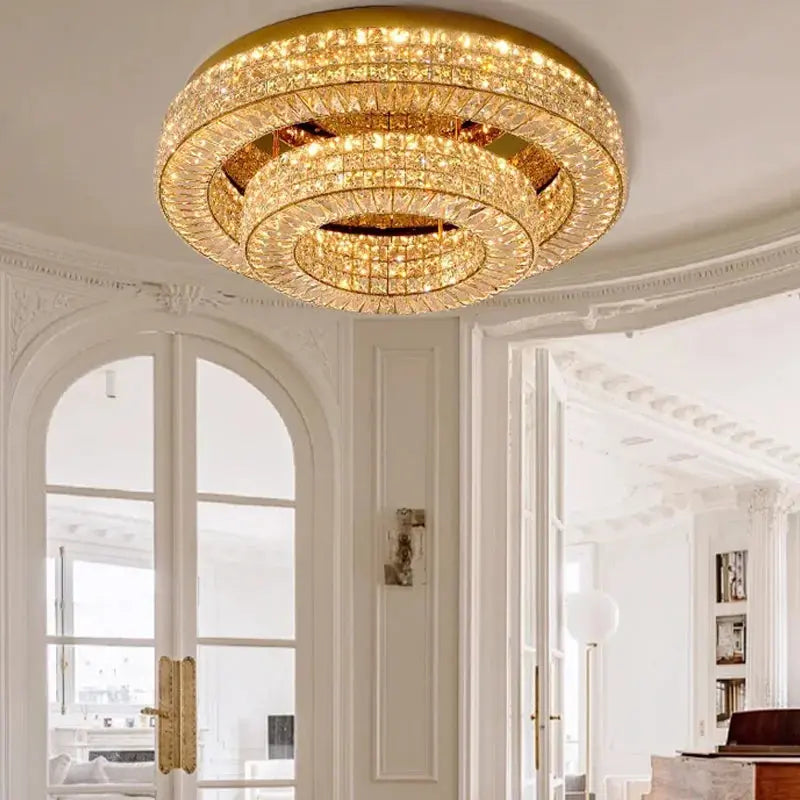 Modern Two Tier Crystal Luxury Ceiling Lights — alternate product view 4