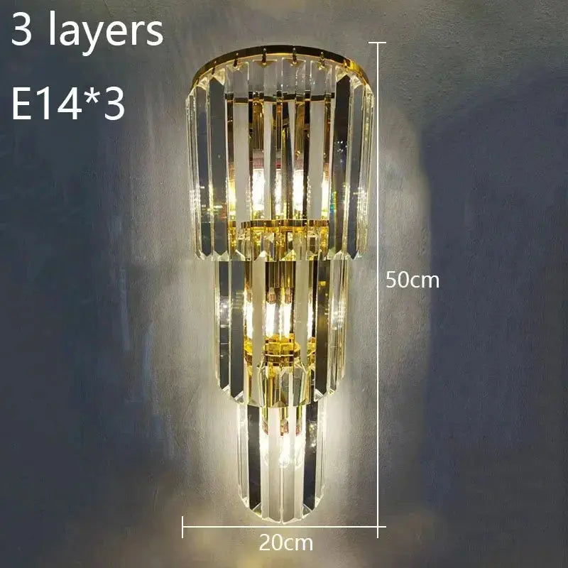 Luxury Hotel Lobby Crystal Large Wall Lamp — alternate product view 8