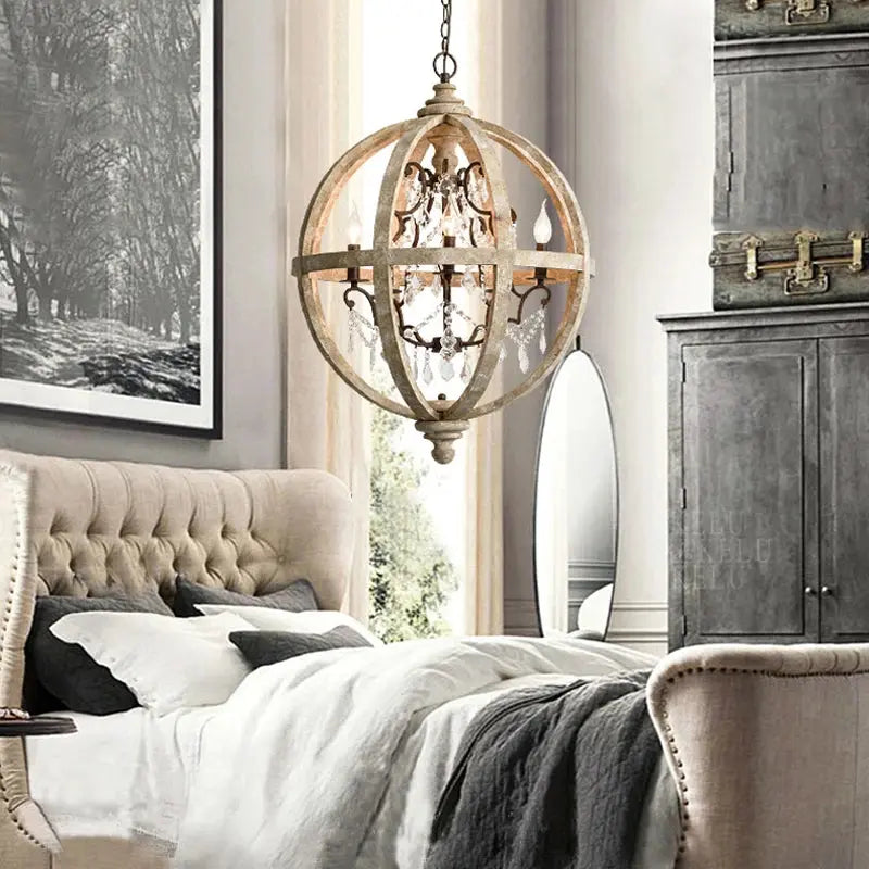 Farmhouse Wooden Rustic Hanging Light Fixtures — product view