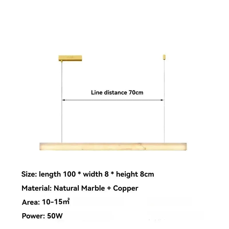 Natural Marble Alabaster Linear Chandelier — alternate product view 8