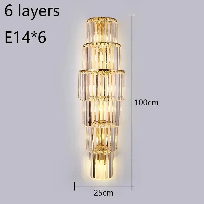 Luxury Hotel Lobby Crystal Large Wall Lamp — alternate product view 11