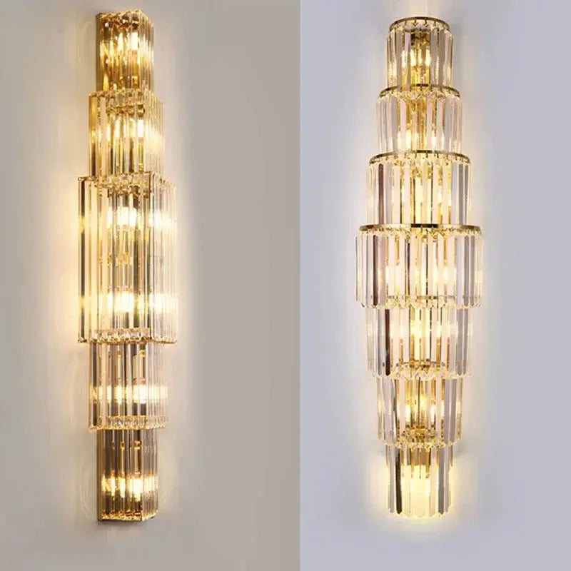 Luxury Hotel Lobby Crystal Large Wall Lamp — alternate product view 2