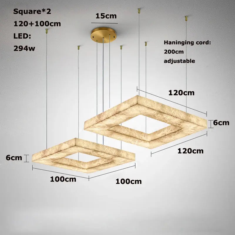 Luxury Marble Lighting Square Chandeliers — alternate product view 14