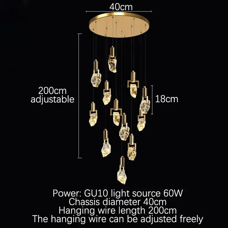 Crystal Staircase Chandelier with Irregular Drops — alternate product view 11