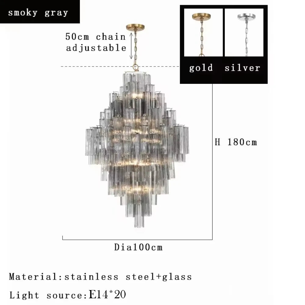 Lucera Murano-inspired Mixed Glass chandelier, product gallery image 8 of 13