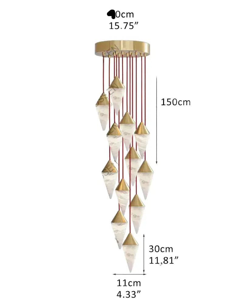 Modern Alabaster Cone Cluster Chandelier — alternate product view 21